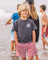 In The Barrel Short Sleeve Rashguard - Charcoal by Feather 4 Arrow