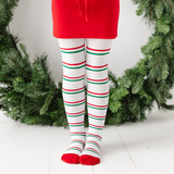 Christmas Stripe Ribbed Tights by Little Stocking Co.