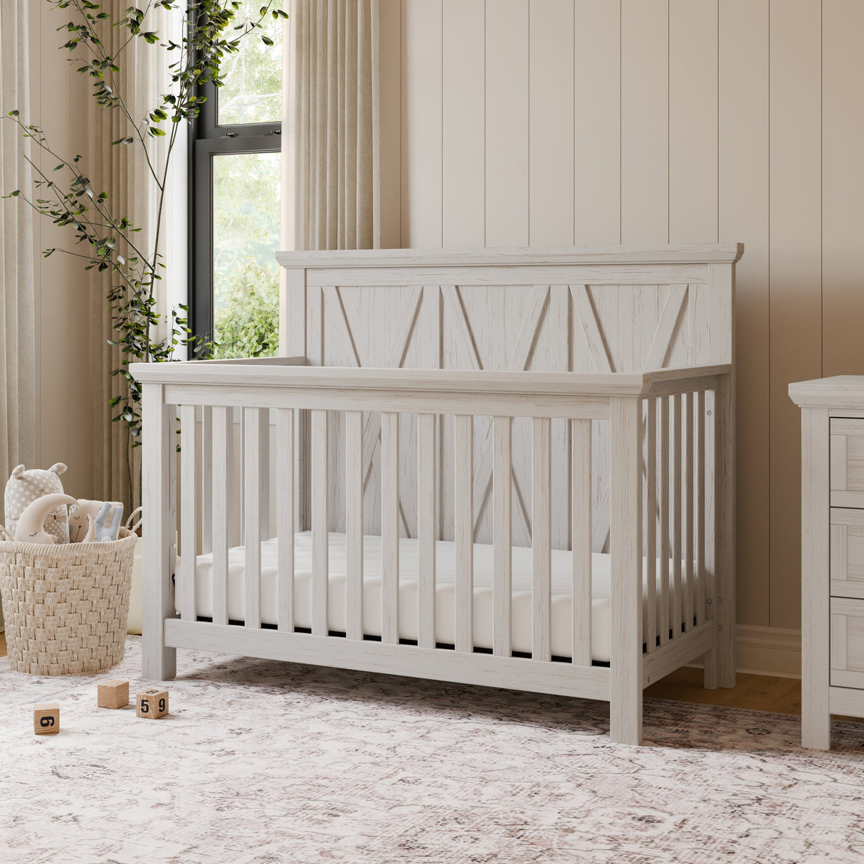 Monogram by Namesake Emory Farmhouse 4-in-1 Convertible Crib