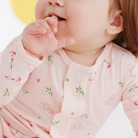 rodeo drive pink modal magnetic parent favorite footie by magnetic me