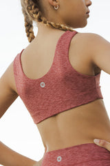 swift sports bra || heathered strawberry by PLAY X PLAY
