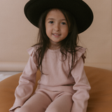 Organic Ruffle Long Sleeve- Dusty Rose by Makemake