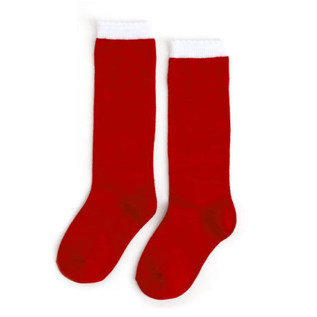 Santa Baby Scalloped Knee High Socks by Little Stocking Co.
