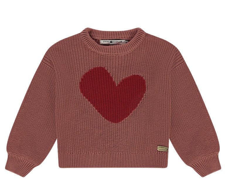 Girls Knitted Pullover- Velvet Rose by Stains & Stories
