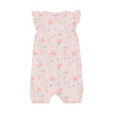 Girls Ribbed Sleeveless Romper in Floral by Minymo