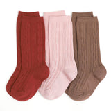 Sequoia Cable Knit Knee High Socks 3-Pack by Little Stocking Co.