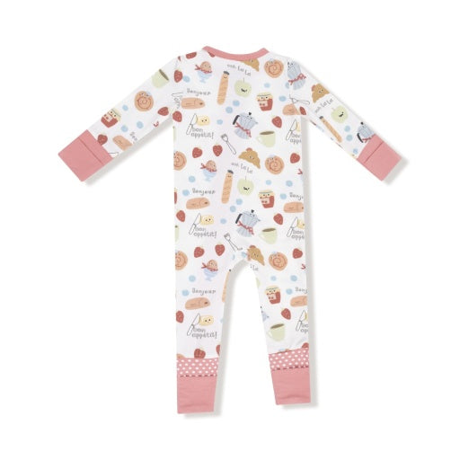Angel Dear Bonjour Breakfast 2-Way Zipper Romper