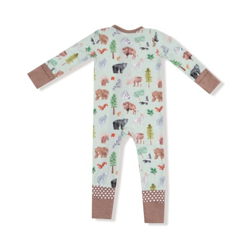 Angel Dear American Woodland Animals 2-Way Zipper Romper