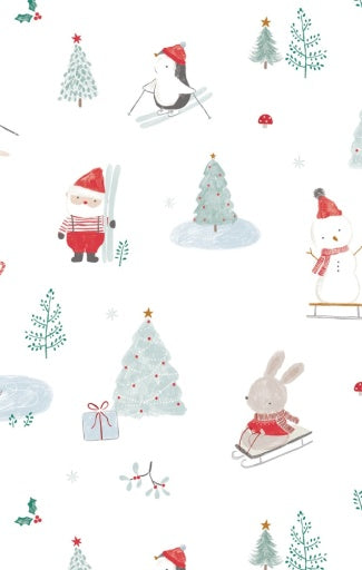 Santa Ski Friends 2-Way Zipper Footie by Angel Dear