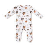 Angel Dear Woodland Animal Faces 2-Way Zipper Footie