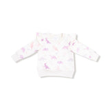 Angel Dear Soft Dinos- French Terry Purple Ruffle Sweatshirt and Jogger Pant