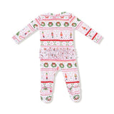 Angel Dear Sugar Plum Fairy Nutcracker Fair Isle Pink 2-Way Zipper Ruffle Back Footie