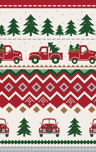 Angel Dear Red Truck Fair Isle 2-Way Zipper Footie