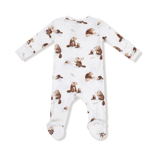 Angel Dear Baby Beavers 2-Way Zipper Footie