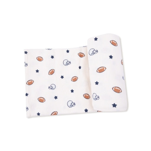 Angel Dear Footballs and Stars Swaddle Blanket