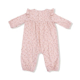 Angel Dear Carrie Floral Pink Bamboo Ruffle Sleeve Romper