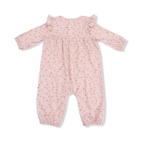 Angel Dear Carrie Floral Pink Bamboo Ruffle Sleeve Romper