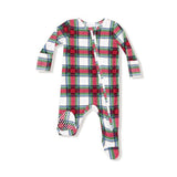 Holiday Plaid 2-Way Zipper Footie by Angel Dear