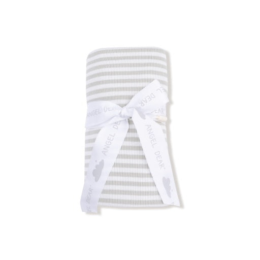 Angel Dear Basics Stripe Mineral Grey/White Swaddle Blanket