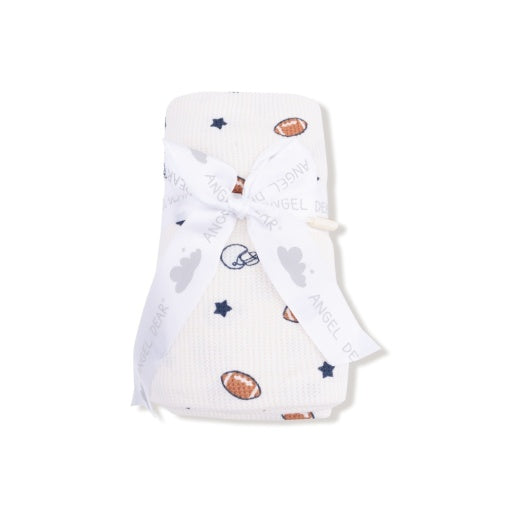 Angel Dear Footballs and Stars Swaddle Blanket