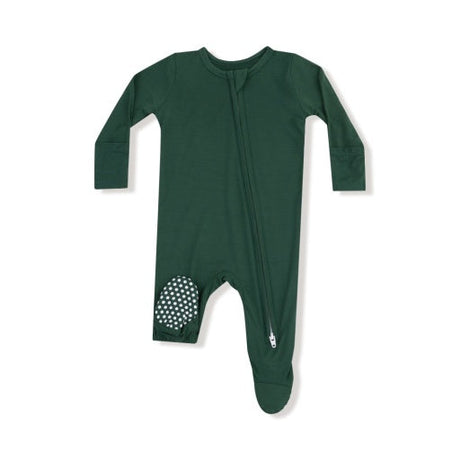 Angel Dear Basics Hunter Green 2-Way Zipper Footie