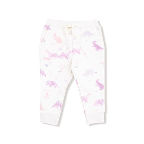 Angel Dear Soft Dinos- French Terry Purple Ruffle Sweatshirt and Jogger Pant