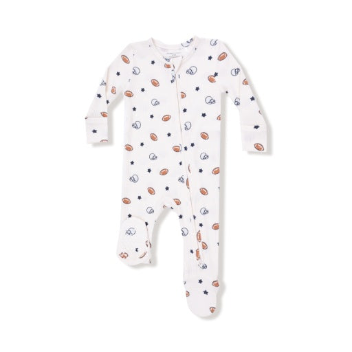 Angel Dear Footballs and Stars 2-Way Zipper Footie