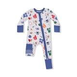 Angel Dear Game Day Grey 2-Way Zipper Romper