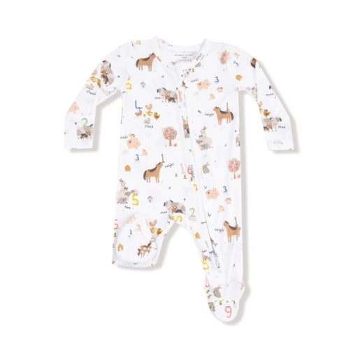 Angel Dear Farm Sounds 2-Way Zipper Footie