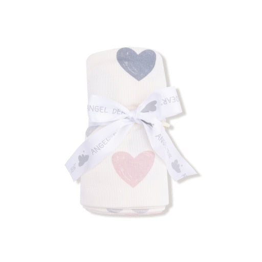 Angel Dear Hearts Modal Rib Swaddle Blanket