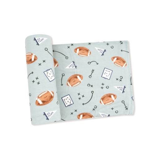 Angel Dear Touchdown Time Grey Mist Swaddle Blanket