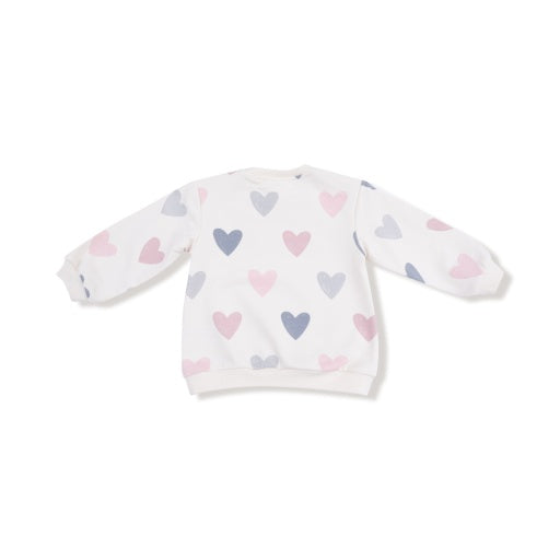 Angel Dear Hearts -French Terry Puffy Long Sleeve Oversized Sweatshirt + Legging