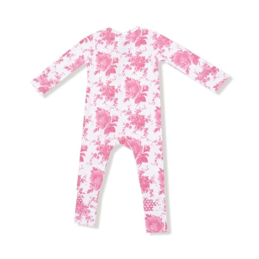 Angel Dear Vintage Pink Roses 2-Way Zipper Romper