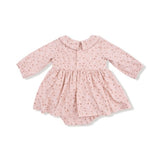 Angel Dear Carrie Floral Pink Bamboo Long Sleeve Peter Pan Collar Bubble with Skirt