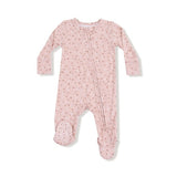 Angel Dear Carrie Floral Pink Bamboo 2-Way Zipper Footie