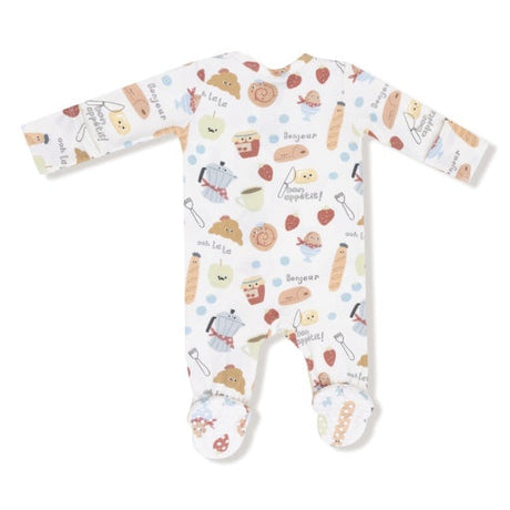 Angel Dear Bonjour Breakfast 2-Way Zipper Footie