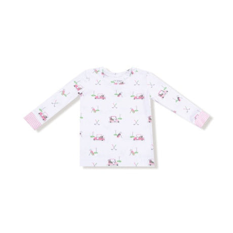 Angel Dear Baby Golf Carts Pink L/S Loungewear Set