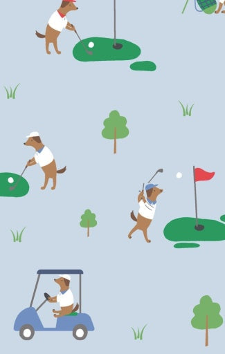 Angel Dear Dog Gone Golf Blue 2-Way Zipper Footie