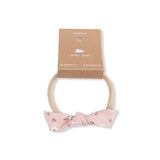 Angel Dear Carrie Floral Pink Bamboo Bow with Nylon Headband