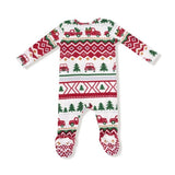 Angel Dear Red Truck Fair Isle 2-Way Zipper Footie