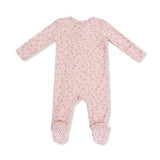 Angel Dear Carrie Floral Pink Bamboo 2-Way Zipper Footie