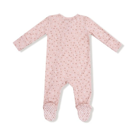 Angel Dear Carrie Floral Pink Bamboo 2-Way Zipper Footie