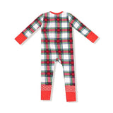 Holiday Plaid 2-Way Zipper Romper by Angel Dear
