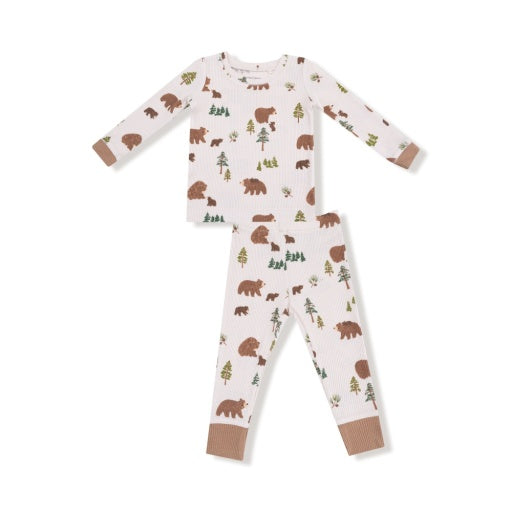 Angel Dear Sweet Brown Bears Long Sleeve Loungewear Set