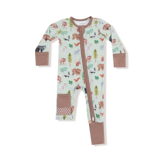 Angel Dear American Woodland Animals 2-Way Zipper Romper