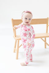 Angel Dear Vintage Pink Roses 2-Way Zipper Romper