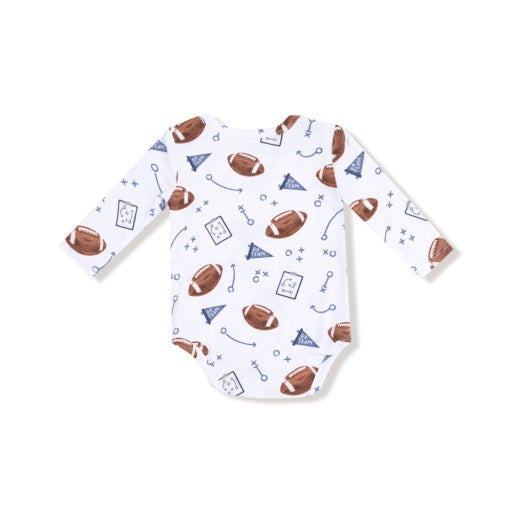 Angel Dear Touchdown Time Navy Lap Shoulder Bodysuit