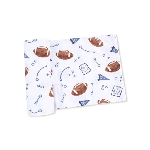 Angel Dear Touchdown Time Navy Swaddle Blanket
