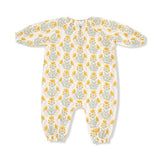 Angel Dear Winter Dandelions Peasant Romper with Elastic Neck + Button
