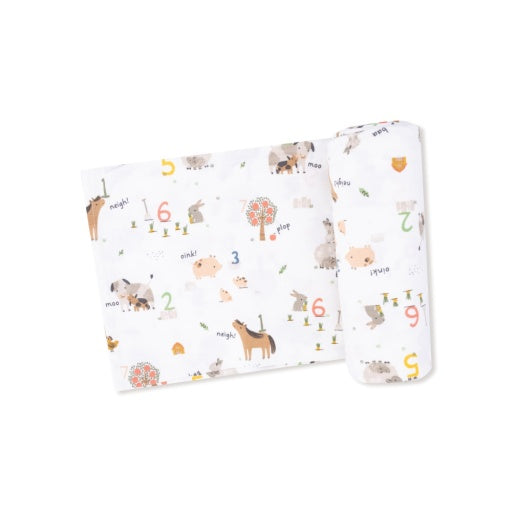 Angel Dear Farm Sounds Swaddle Blanket